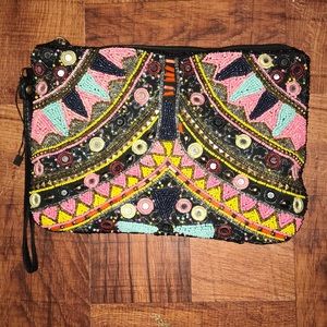 Beaded clutch.